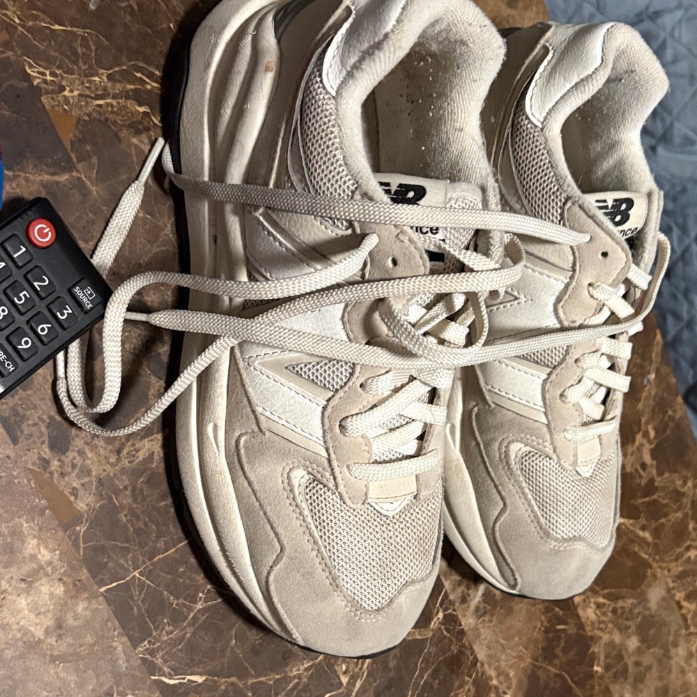 New Balance Cream and White Athletic Shoes